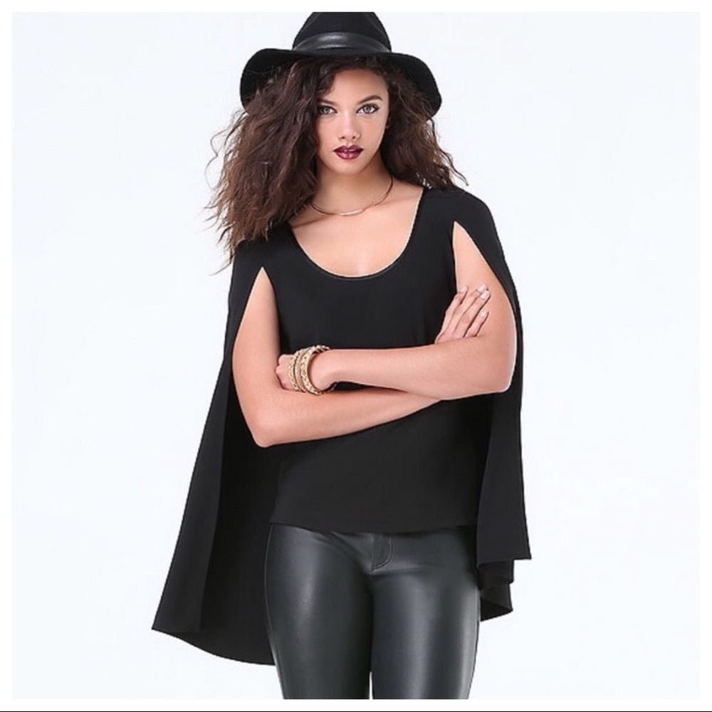 Bebe black cape blouse